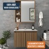 Armário de Banheiro Alpes 60 Cm 3 Portas 100% Mdf Ripado com Espelho Noce - Belizze Móveis