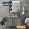 Armário de Banheiro Alpes 60 Cm 3 Portas 100% Mdf Ripado com Espelho Cimento - Belizze Móveis