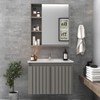 Armário de Banheiro Alpes 60 Cm 3 Portas 100% Mdf Ripado com Espelho Cimento - Belizze Móveis