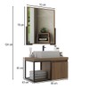 Armário de Banheiro Miami 80 Cm 1 Porta 100% Mdf com Espelho Noce - Belizze Móveis