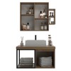 Armário de Banheiro Bosque 80 Cm 3 Portas 100% Mdf com Espelho Noce - Belizze Móveis