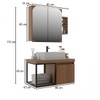 Armário de Banheiro Bosque 80 Cm 3 Portas 100% Mdf com Espelho Noce - Belizze Móveis