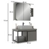 Armário de Banheiro Bosque 80 Cm 3 Portas 100% Mdf com Espelho Cimento - Belizze Móveis