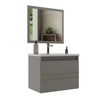 Armário de Banheiro Royal 60 Cm 1 Porta 100% Mdf com Espelho Cimento - Belizze Móveis