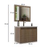 Armário de Banheiro Royal 60 Cm 1 Porta 100% Mdf com Espelho Noce - Belizze Móveis