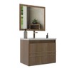 Armário de Banheiro Royal 60 Cm 1 Porta 100% Mdf com Espelho Noce - Belizze Móveis