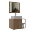 Armário de Banheiro Nassau 60 Cm 1 Porta 100% Mdf com Espelho Noce - Belizze Móveis