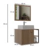 Armário de Banheiro Nassau 60 Cm 1 Porta 100% Mdf com Espelho Noce - Belizze Móveis