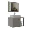 Armário de Banheiro Nassau 60 Cm 1 Porta 100% Mdf com Espelho Cimento - Belizze Móveis