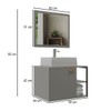 Armário de Banheiro Nassau 60 Cm 1 Porta 100% Mdf com Espelho Cimento - Belizze Móveis