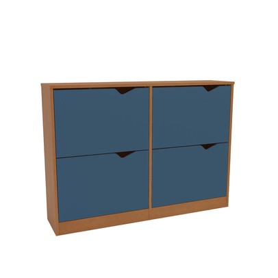 Sapateira Porto 4 Portas Azul/Freijó - Politorno