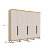 Guarda-Roupa Casal Barcelona 6 Portas 4 Gavetas 100% Mdf Carvalho/Off White - Politorno
