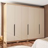 Guarda-Roupa Casal Barcelona 6 Portas 4 Gavetas 100% Mdf Carvalho/Off White - Politorno
