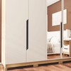 Guarda-Roupa Casal Barcelona 6 Portas 4 Gavetas 100% Mdf Carvalho/Off White - Politorno