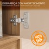 Guarda-Roupa Casal Barcelona 6 Portas 4 Gavetas 100% Mdf Carvalho/Off White - Politorno