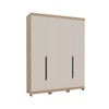 Guarda-Roupa Casal Barcelona 4 Portas 2 Gavetas 100% Mdf Carvalho/Off White - Politorno