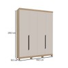 Guarda-Roupa Casal Barcelona 4 Portas 2 Gavetas 100% Mdf Carvalho/Off White - Politorno