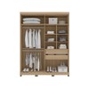 Guarda-Roupa Casal Barcelona 4 Portas 2 Gavetas 100% Mdf Carvalho/Off White - Politorno