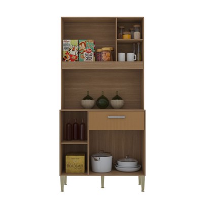 Armário de Cozinha Kits Zen 3 Portas 1 Gaveta Freijó/Caramelo - Kits Paraná