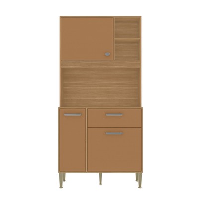Armário de Cozinha Kits Zen 3 Portas 1 Gaveta Freijó/Caramelo - Kits Paraná