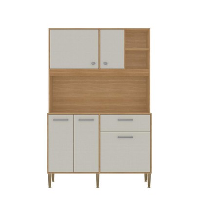 Armário de Cozinha Kits Liv 5 Portas 1 Gaveta Freijó/Soft - Kits Paraná