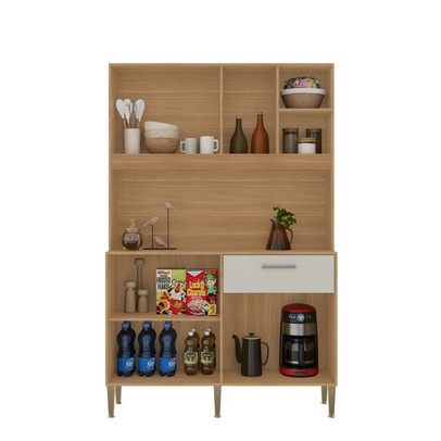 Armário de Cozinha Kits Liv 5 Portas 1 Gaveta Freijó/Soft - Kits Paraná