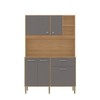Armário de Cozinha Kits Liv 5 Portas 1 Gaveta Freijó/Gris - Kits Paraná