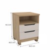 Mesa de Cabeceira Barcelona 2 Gavetas 100% Mdf Carvalho/Off White - Politorno