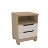 Mesa de Cabeceira Barcelona 2 Gavetas 100% Mdf Carvalho/Off White - Politorno