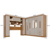 Guarda-Roupa Casal Modulado Andorra 11 Portas 4 Gavetas com Espelho Cinamomo/Off White - Pnr Móveis