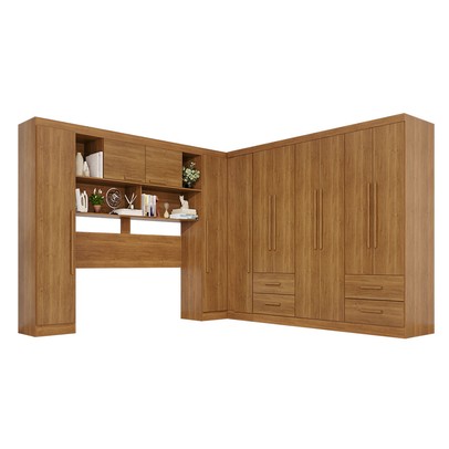 Guarda-Roupa Casal Modulado Andorra 11 Portas 4 Gavetas Cinamomo - Pnr Móveis