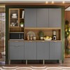 Cozinha Compacta Nature 8 Portas 1 Gaveta  Freijó/Gris - Kits Paraná