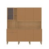 Cozinha Compacta Nature 8 Portas 1 Gaveta Freijó/Caramelo - Kits Paraná