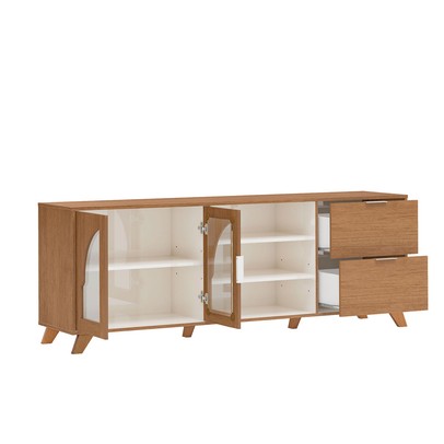 Rack para TV Até 75 Polegadas Murano 2 Portas 2 Gavetas Cinamomo/Off White - Artely