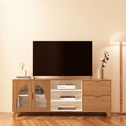 Rack para TV Até 75 Polegadas Murano 2 Portas 2 Gavetas Cinamomo/Off White - Artely