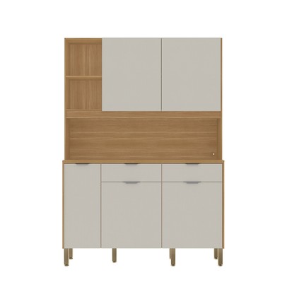 Armário de Cozinha 144,7 Cm Flora 5 Portas 2 Gavetas Freijó/Soft - Kits Paraná