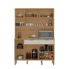 Armário de Cozinha 144,7 Cm Flora 5 Portas 2 Gavetas Freijó/Soft - Kits Paraná