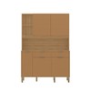 Armário de Cozinha 144,7 Cm Flora 5 Portas 2 Gavetas Freijó/Caramelo - Kits Paraná
