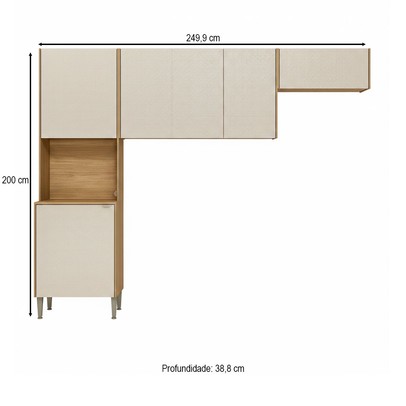 Cozinha Compacta Soul 6 Portas Freijó/Soft - Kits Paraná
