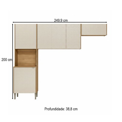 Cozinha Compacta Soul 6 Portas Freijó/Soft - Kits Paraná