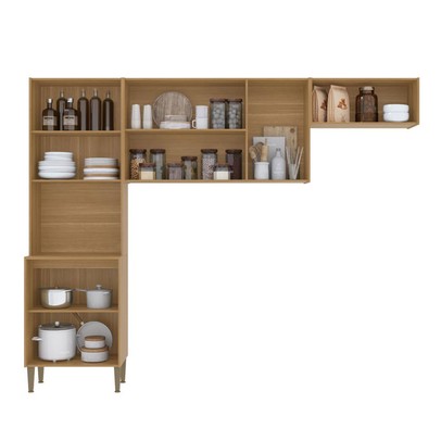 Cozinha Compacta Soul 6 Portas Freijó/Gris - Kits Paraná