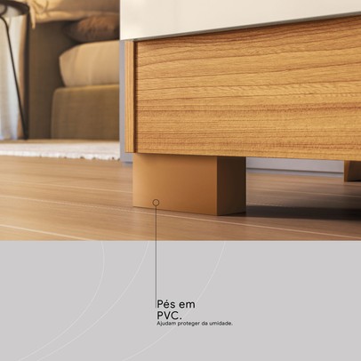 Guarda-Roupa Casal Vizanno 10 Portas 4 Gavetas com Espelho Cinamon/Off White - Demobile