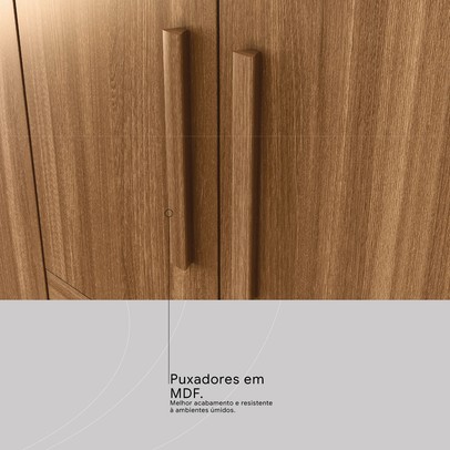 Guarda-Roupa Casal Vizanno 10 Portas 4 Gavetas Amêndola Touch - Demobile