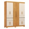 Guarda-Roupa Casal Vizanno 10 Portas 4 Gavetas Cinamon/Off-White - Demobile