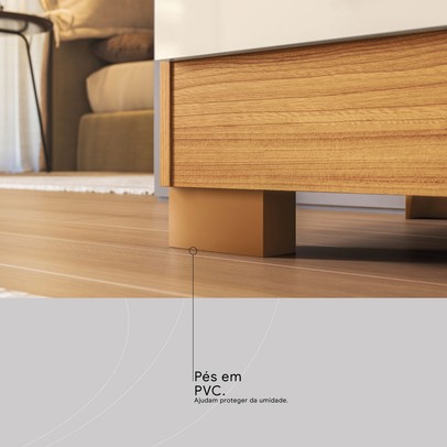 Guarda-Roupa Casal Vizanno 10 Portas 4 Gavetas Cinamon/Off-White - Demobile