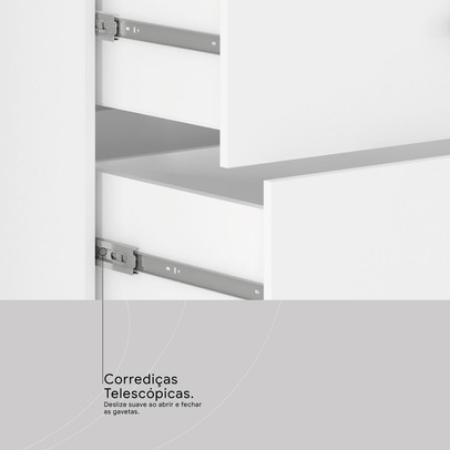 Cômoda Sintra 8 Gavetas com Pés Branco  - Demobile