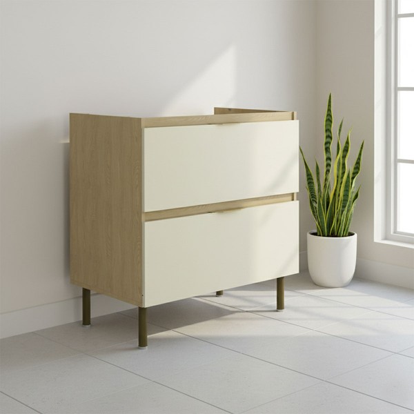 Balcão de Cozinha 80 Cm Nanda 1 Porta 1 Gaveta Nature/Arenas - Tecno Mobili