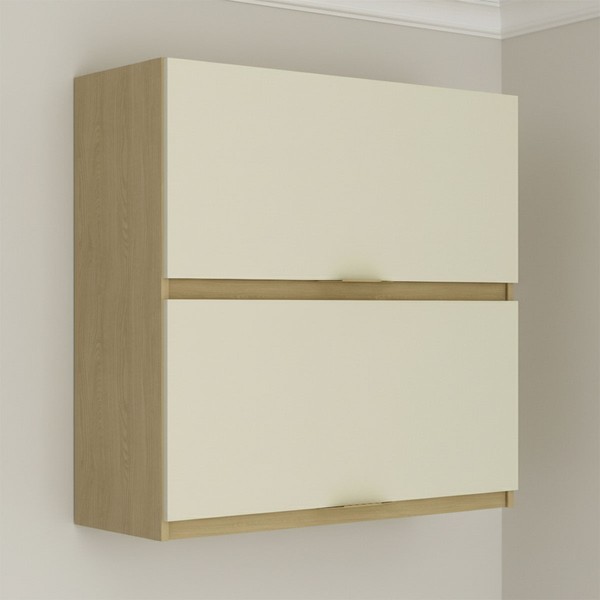 Armário Aéreo Cozinha 80 Cm Nanda 2 Portas Nature/Arenas - Tecno Mobili