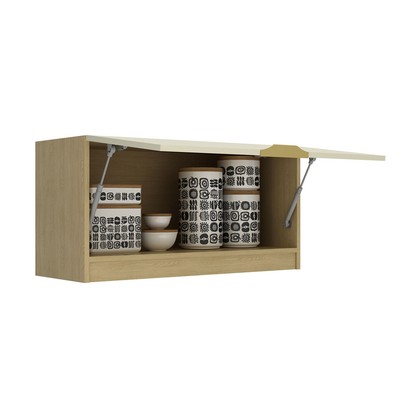 Armário Aéreo Cozinha 80 Cm Nanda 1 Porta Nature/Arenas - Tecno Mobili