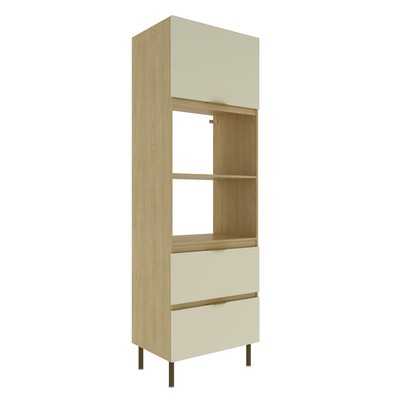 Torre Quente Nanda 2 Portas 1 Gaveta Nature/Arenas - Tecno Mobili